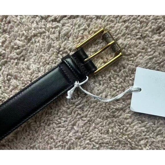 Gucci GG Rectangular Monogram Leather Single Buckle Belt Black 90cm - Picture 4 of 7